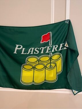 Plasteres Green Flag Banner with Yellow Can Graphic 5x3